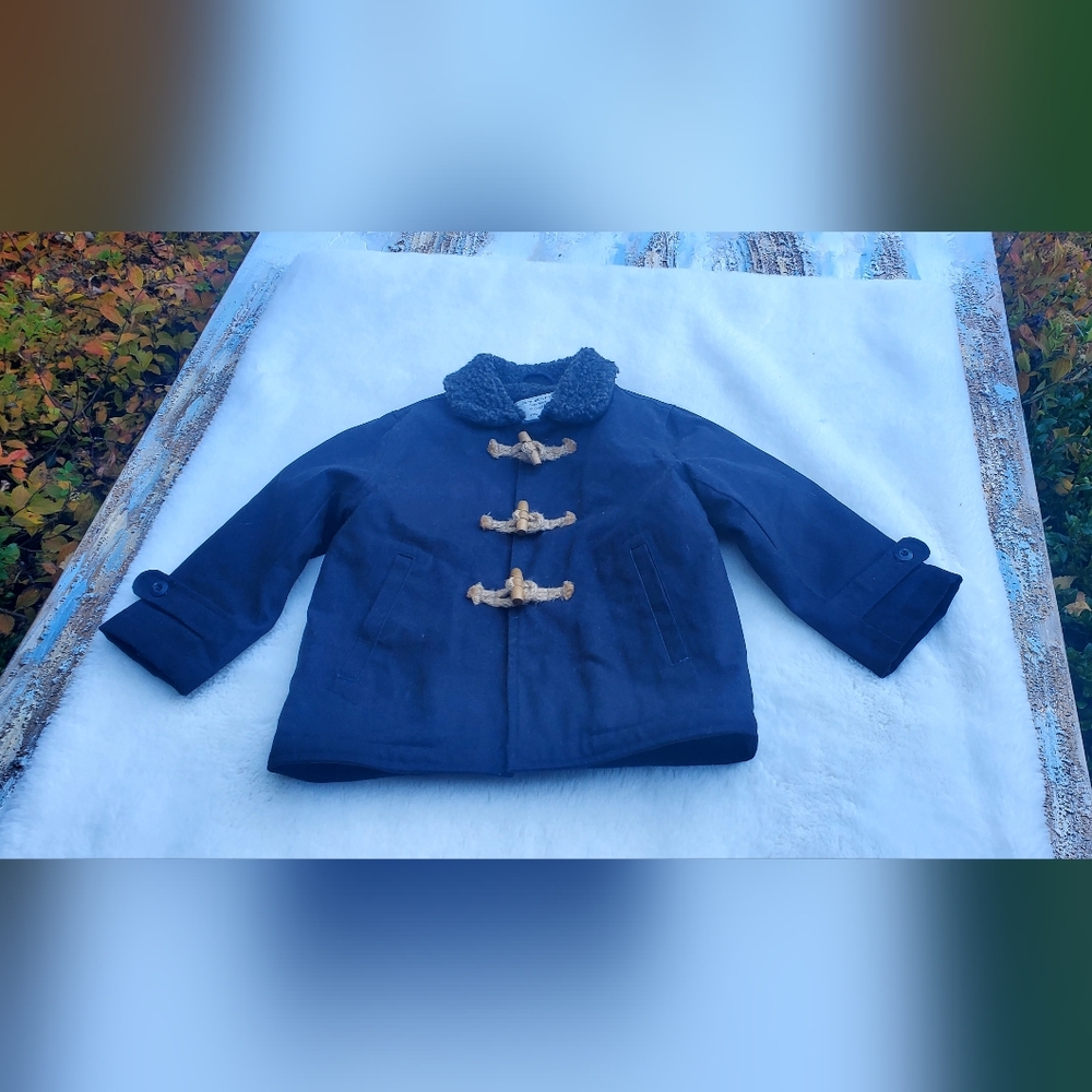 Zara Navy Kids Duffle Coat Size 2/3